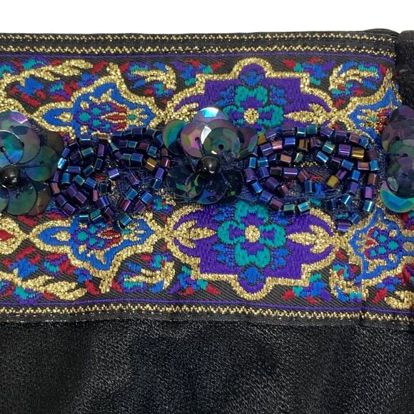 Vtg Zum Zum Niki Livas Maxi Dress | 3/4 | Black Beads | Prom Formal Dance Party - Picture 4 of 8